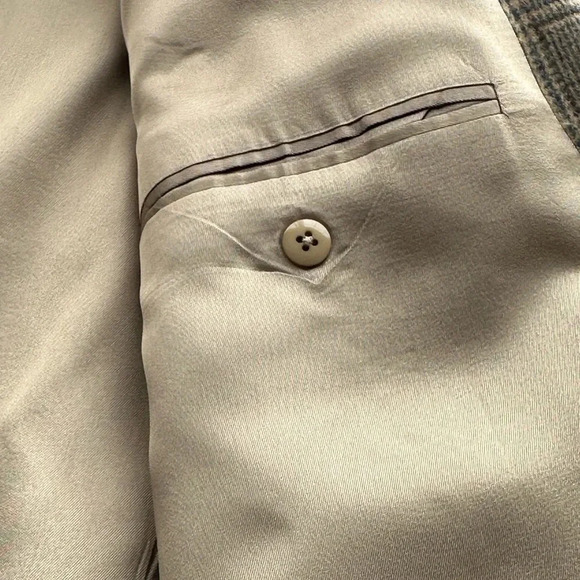 CRICKETEER Vintage Wool Camel Hair Houndstooth Plaid Blazer Sport Coat 46L - Picture 12 of 16